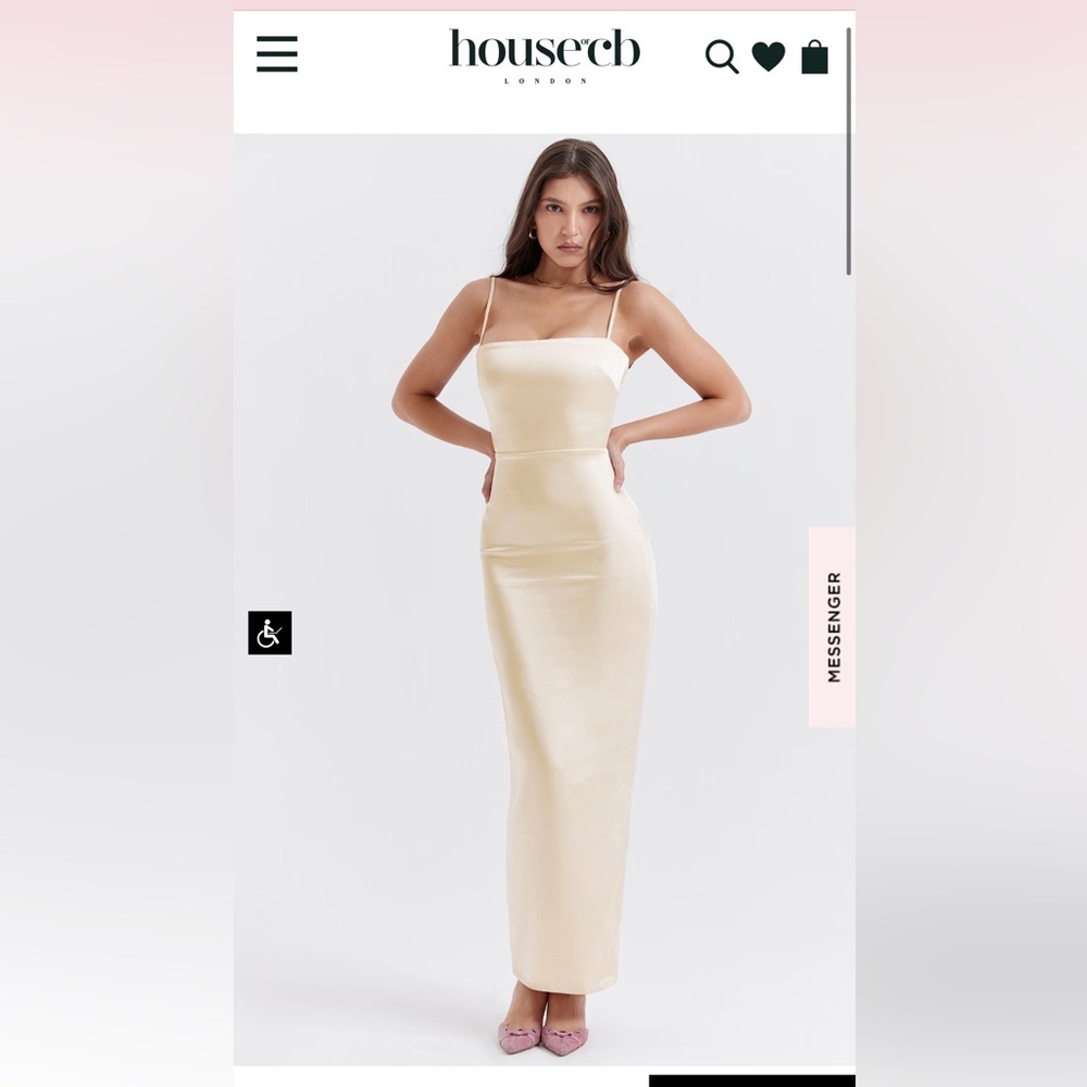 House of Cb COSTANZA VINTAGE CREAM MAXI DRESS, size small.